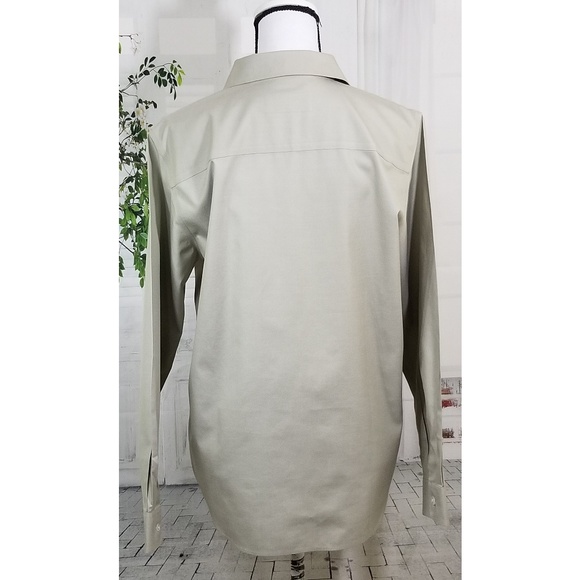 Orvis wrinkle free button down shirt olive L 14 16 - Picture 3 of 8